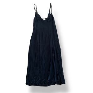 Urban Outfitters Dara Lace Trim Midi Dress Womens Size XS Black Date Party